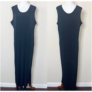 FLAX Jeanne Engelhart Maxi Dress Large Lagenlook
Black Slinky Minimalist Acetate